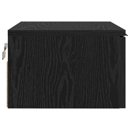 Nattduksbord 2 pcs Svart Ek 34 x 30 x 20 cm Konstruerat trä