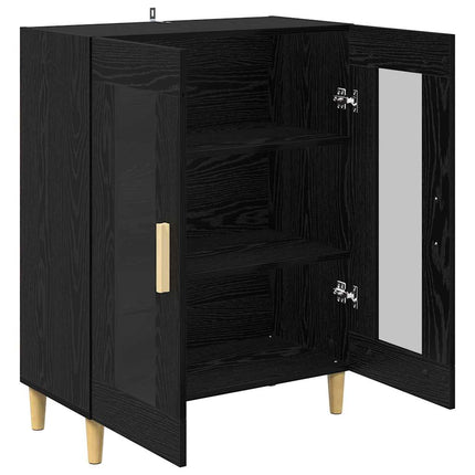 Sideboard Svart Ek 69,5 x 34 x 90 cm Konstruerat trä