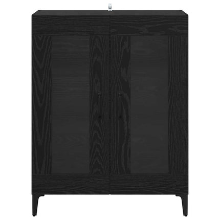 Sideboard Svart Ek 69,5 x 34 x 90 cm Konstruerat trä och järn
