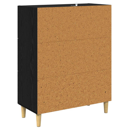 Sideboard med låda Svart Ek 69,5 x 34 x 90 cm Konstruerat trä