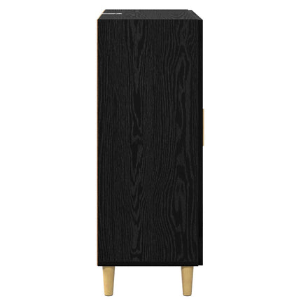 Sideboard med låda Svart Ek 69,5 x 34 x 90 cm Konstruerat trä