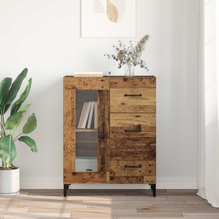 Sideboard med låda Gammalt trä 69,5 x 34 x 90 cm