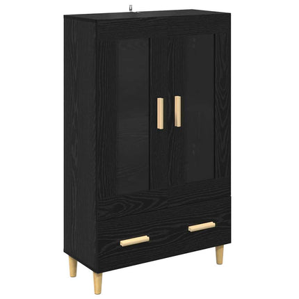 Skåp med låda Svart Ek 70 x 31 x 115 cm Konstruerat trä