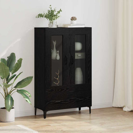 Skåp Svart Ek 70 x 31 x 115 cm Konstruerat trä och järn