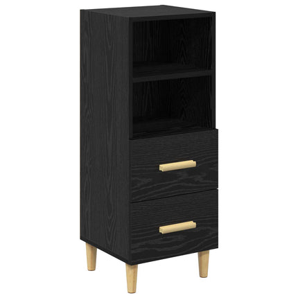 Sideboard med låda Svart ek 34 x 34,5 x 90 cm Konstruerat trä
