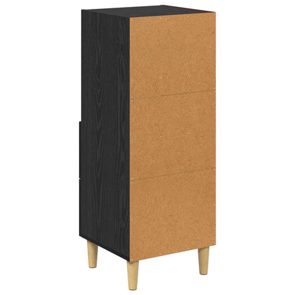 Sideboard med låda Svart ek 34 x 34,5 x 90 cm Konstruerat trä