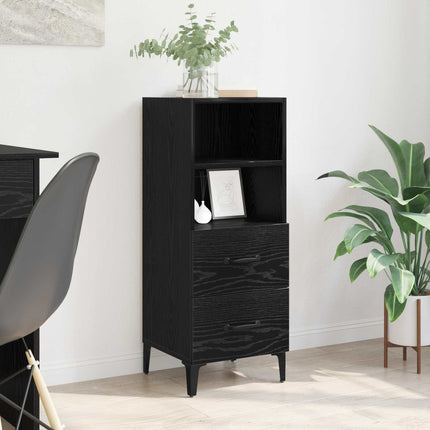 Sideboard med låda Svart ek 34 x 34.5 x 90 cm Konstruerat trä