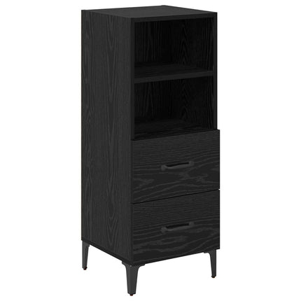 Sideboard med låda Svart ek 34 x 34.5 x 90 cm Konstruerat trä