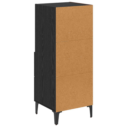 Sideboard med låda Svart ek 34 x 34.5 x 90 cm Konstruerat trä