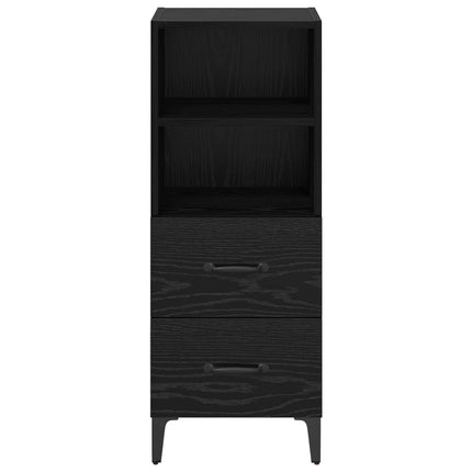 Sideboard med låda Svart ek 34 x 34.5 x 90 cm Konstruerat trä