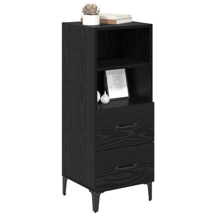 Sideboard med låda Svart ek 34 x 34.5 x 90 cm Konstruerat trä