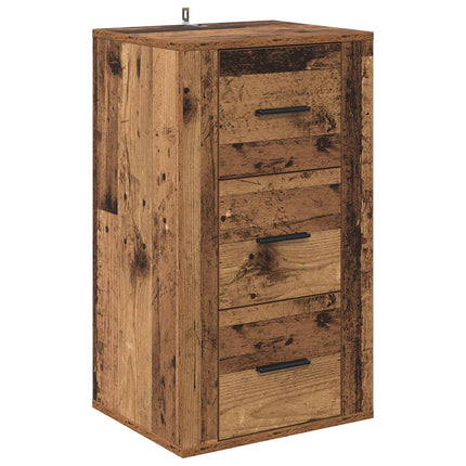 Sideboard med låda Gammalt trä 40 x 33 x 70 cm Konstruerat trä