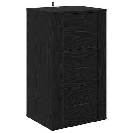 Sideboard med låda Svart Ek 40 x 33 x 70 cm Konstruerat trä