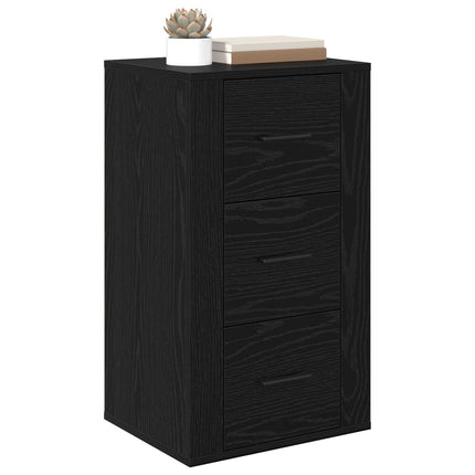 Sideboard med låda Svart Ek 40 x 33 x 70 cm Konstruerat trä