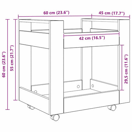 Bordsvagn Artisan Ek 60 x 45 x 60 cm Konstruerat trä