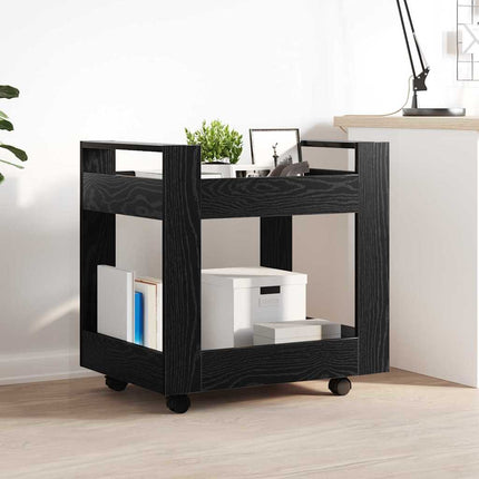 Bordsvagn Svart Ek 60 x 45 x 60 cm Konstruerat trä