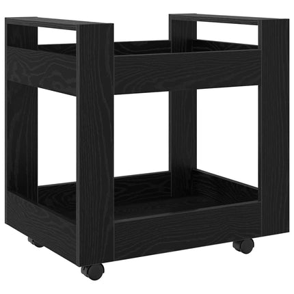Bordsvagn Svart Ek 60 x 45 x 60 cm Konstruerat trä