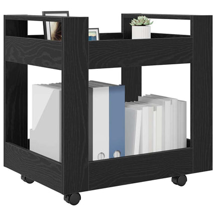 Bordsvagn Svart Ek 60 x 45 x 60 cm Konstruerat trä
