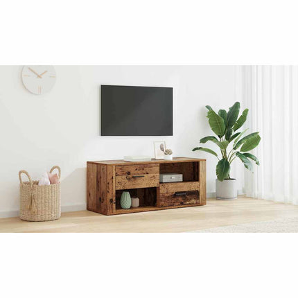 TV-skåp 100 x 35 x 40 cm Gammalt trä Konstruerat trä