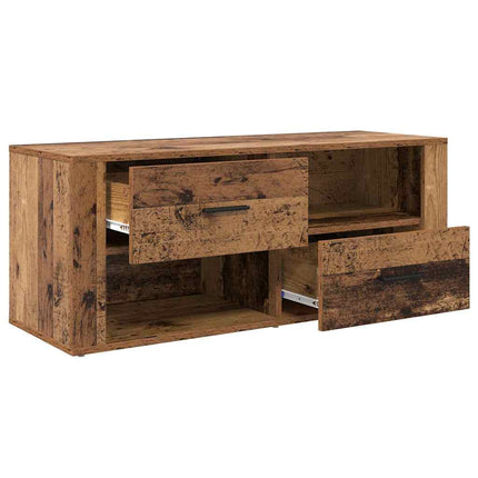 TV-skåp med låda Gammalt trä 100 x 35 x 40 cm Konstruerat trä