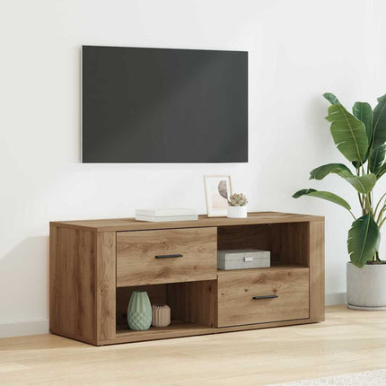 TV-skåp med låda Artisan Ek 100 x 35 x 40 cm Konstruerat trä