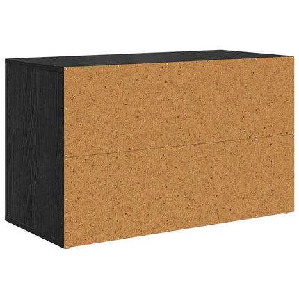 Skoställ med hylla Svart ek 75 x 35 x 45 cm Konstruerat trä