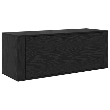 Skoskåp med hylla Svart ek 100 x 35 x 38 cm Konstruerat trä