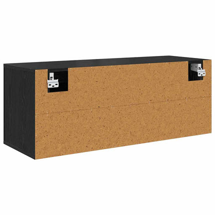 Skoskåp med hylla Svart ek 100 x 35 x 38 cm Konstruerat trä