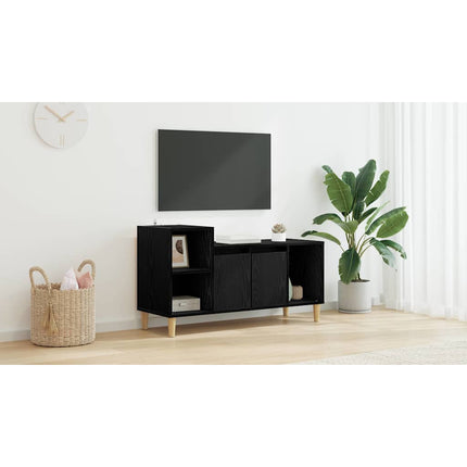 TV-skåp 100 x 35 x 55 cm Svart Ek Konstruerat trä