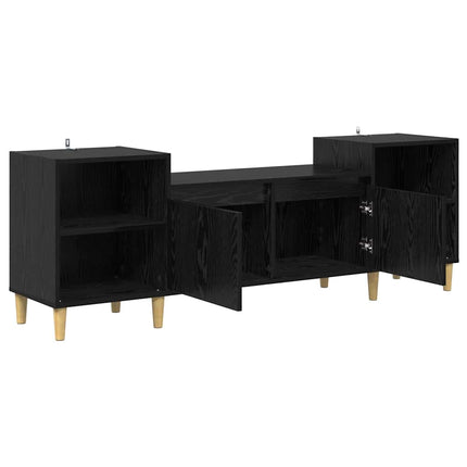 TV-skåp Svart Ek 160 x 35 x 55 cm Konstruerat trä