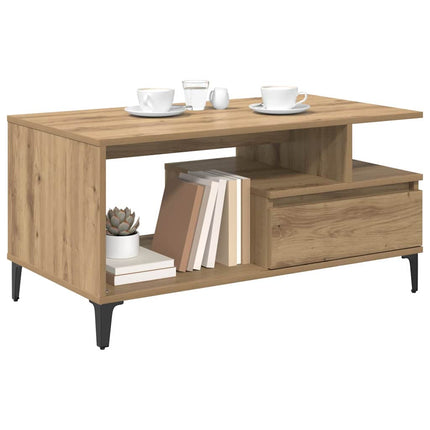 Kaffeebord med låda Artisan Ek 90 x 49 x 45 cm Konstruerat trä