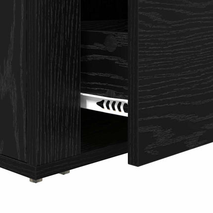 Nattduksbord Svart Ek 35 x 60 x 50 cm Konstruerat trä