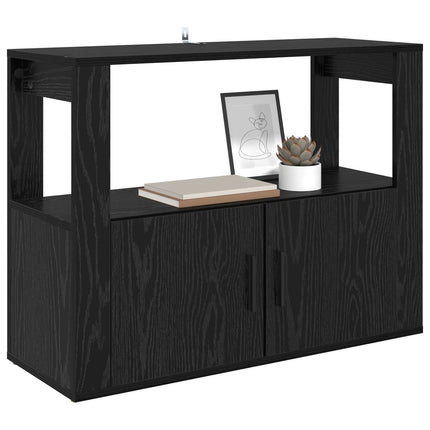 Sideboard Svart ek 80 x 30 x 60 cm Konstruerat trä