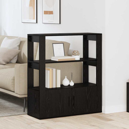 Sideboard Svart ek 30 x 80 x 90 cm Konstruerat trä
