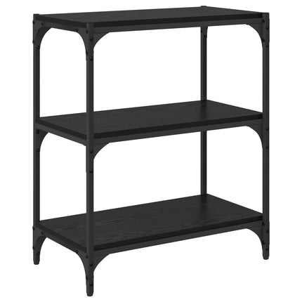 Bokskåp Svart ek 60 x 33 x 70,5 cm Konstruerat trä och järn