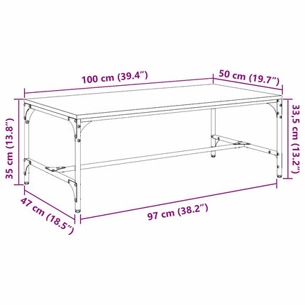 Kaffeebord Artisan Ek 100 x 50 x 35 cm Konstruerat trä
