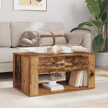 Kaffeebord med låda Gammalt trä 80 x 50 x 40 cm Konstruerat trä