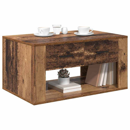 Kaffeebord med låda Gammalt trä 80 x 50 x 40 cm Konstruerat trä