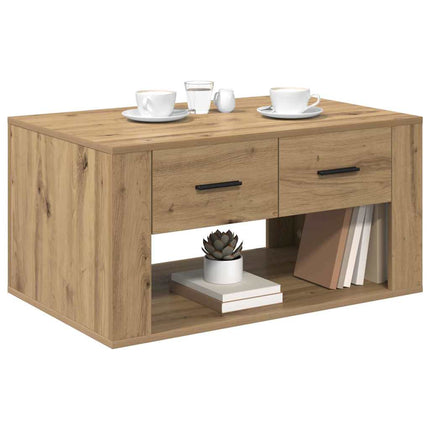 Kaffeebord med låda Artisan Ek 80 x 50 x 40 cm Konstruerat trä