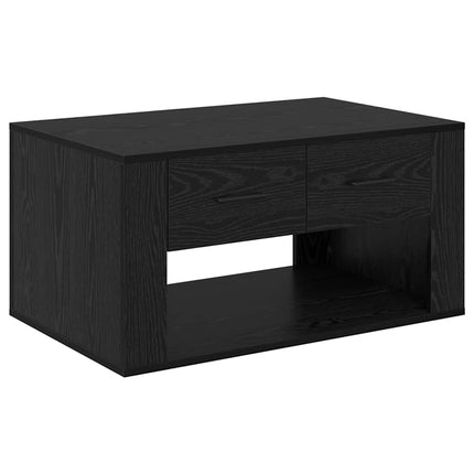 Kaffeebord med låda Svart Ek 80 x 50 x 40 cm Konstruerat trä