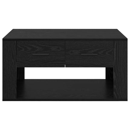Kaffeebord med låda Svart Ek 80 x 50 x 40 cm Konstruerat trä