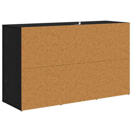 Sideboard med låda Svart Ek 100 x 33 x 59.5 cm Konstruerat trä