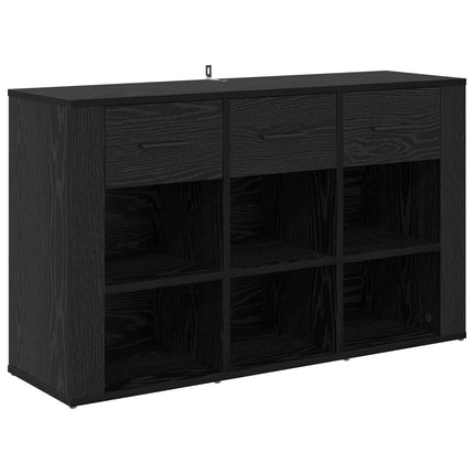 Sideboard med låda Svart Ek 100 x 30 x 59,5 cm Konstruerat trä