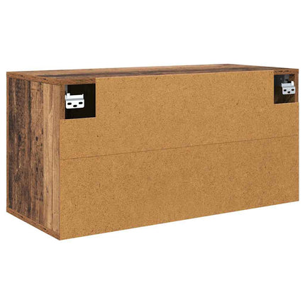 Väggmonterat TV-förråd Gammalt trä 80 x 34.5 x 40 cm