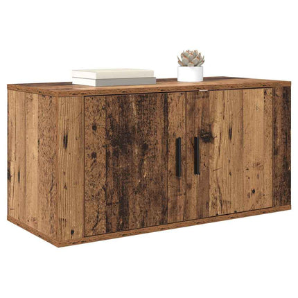 Väggmonterat TV-förråd Gammalt trä 80 x 34.5 x 40 cm