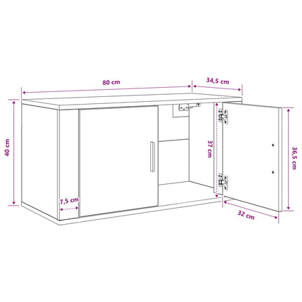 Väggmonterat TV-förråd artisan ek 80 x 34.5 x 40 cm