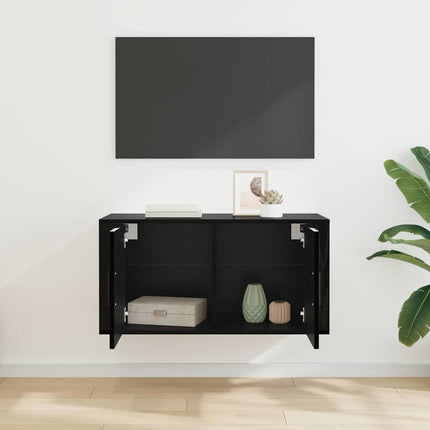 Väggmonterat TV-förråd Väggmonterad Svart ek 80 x 34.5 x 40 cm