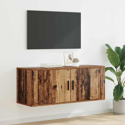 Väggmonterat TV-förråd Gammalt trä 100 x 34,5 x 40 cm