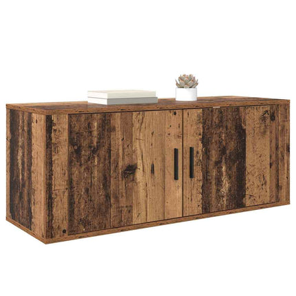 Väggmonterat TV-förråd Gammalt trä 100 x 34,5 x 40 cm