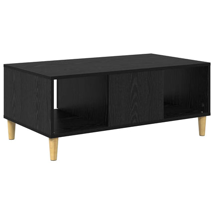 Kaffeebord med låda Svart Ek 90 x 50 x 26.5 cm Konstruerat trä